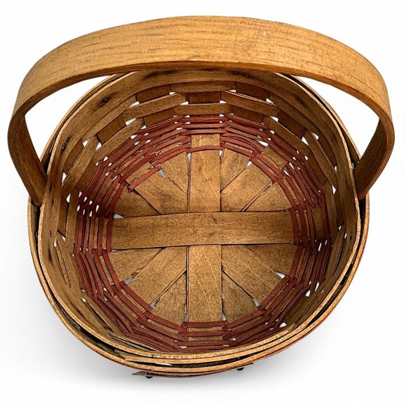 VTG Longaberger 8" Handwoven Basket Brown & Red Christmas Cookies Retired 7 x 3 - Picture 2 of 6